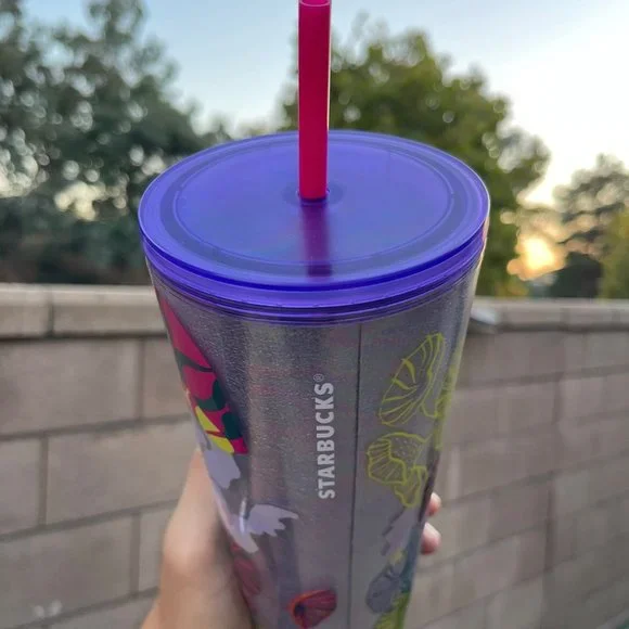 Brand New Starbucks Fall Collection Lilac Holo Jelly Fish Dome LidTumbler 24 oz - Picture 3 of 4